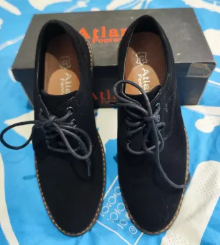 Zapatos vestir ante negro niño T 39
