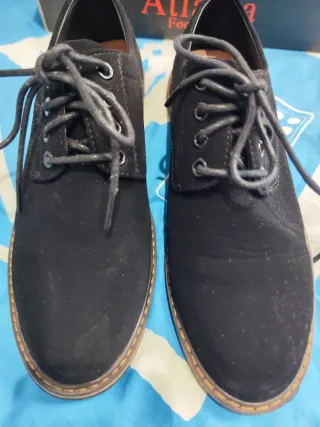 Zapatos vestir ante negro niño T 39