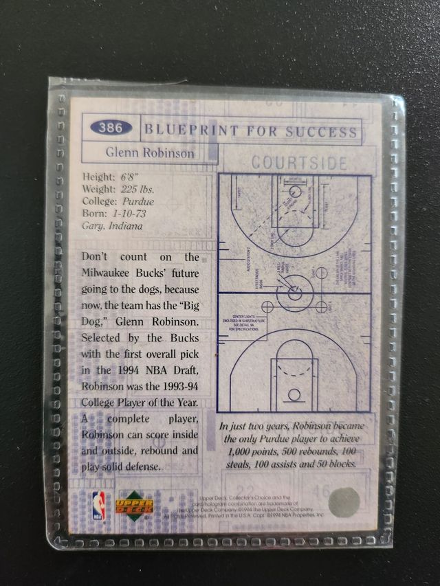 Tarjeta Glenn Robinson Milwaukee Bucks 1997-98