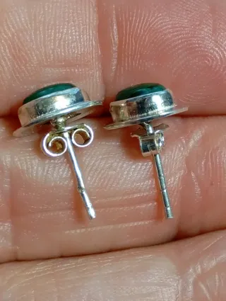 Pendientes Plata Ley malaquita