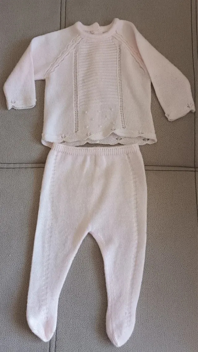 Conjunto bebé punto rosa