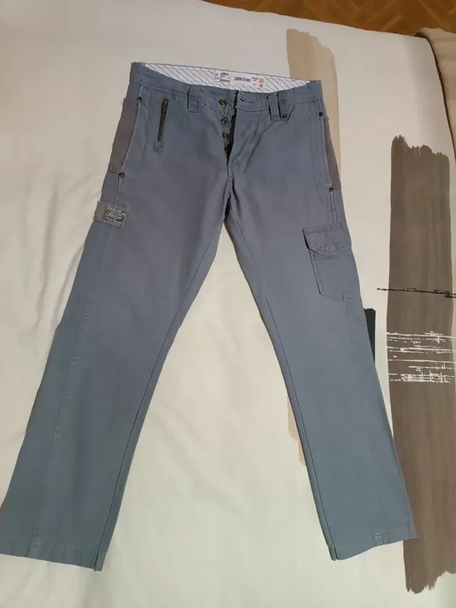 Pantalón Zara Talla 38 Gris