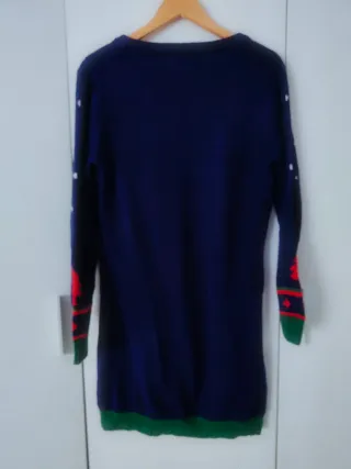 Vestido de punto navideño con muñeco de nieve