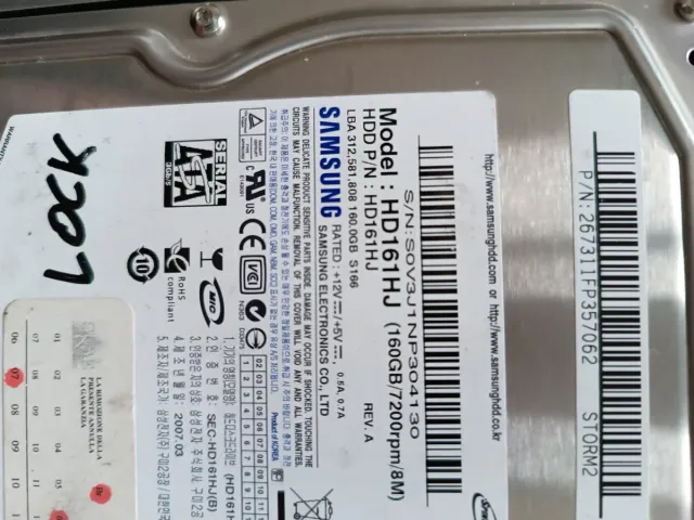 Hard Disk Drive Lockati Varie Misure