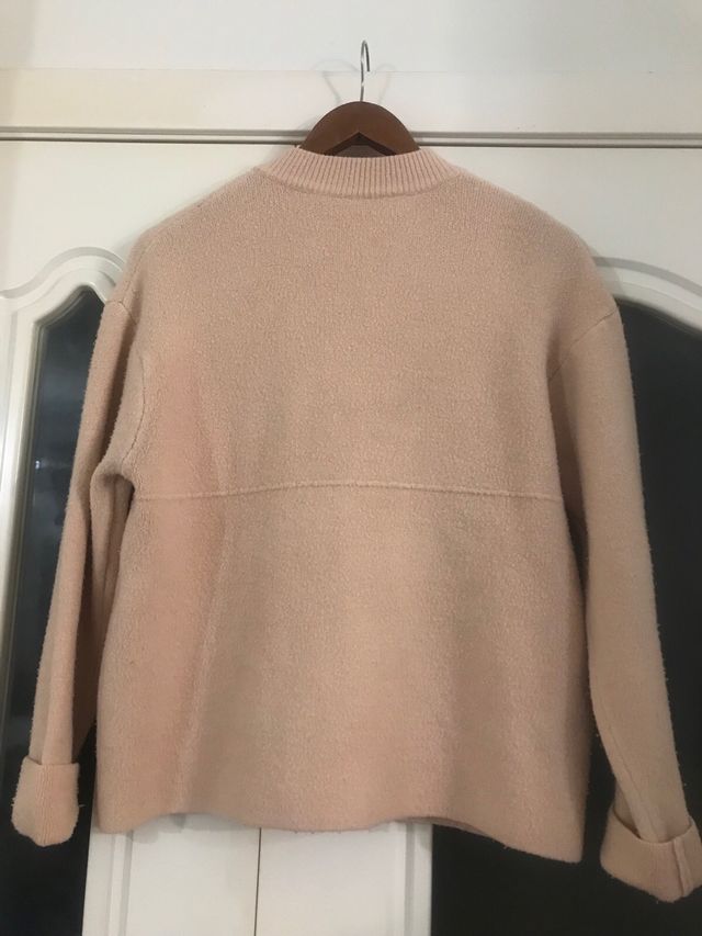 Chaqueta de punto beige/rosa