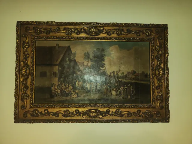 Óleo S.XIX Escena Campestre