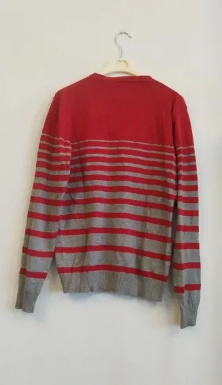 Jersey rayas rojo y gris