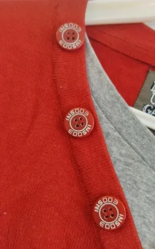 Jersey rayas rojo y gris