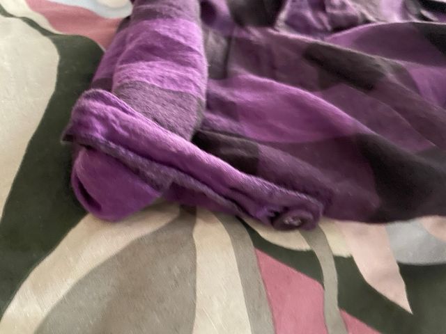 Camisa larga cuadros morado y negro