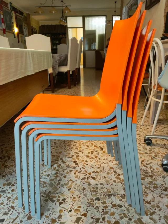 4 Sillas Modernas Naranja