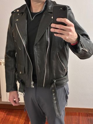 Chaqueta de cuero Bierzo piel 88 Negra