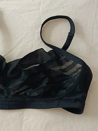 Reggiseno bralette nero con dettagli in pizzo 2b