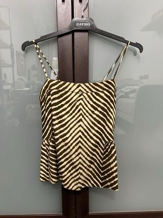 Top Mango Estampado Cebra