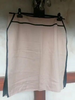 Falda Adolfo Dominguez Lino Beige T.52