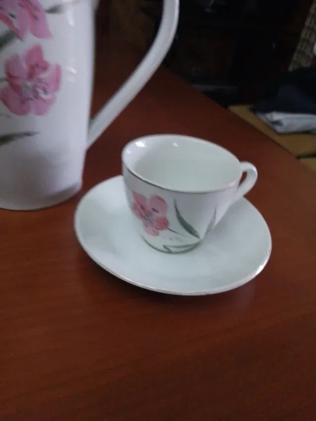 Juego de café vintage floral
