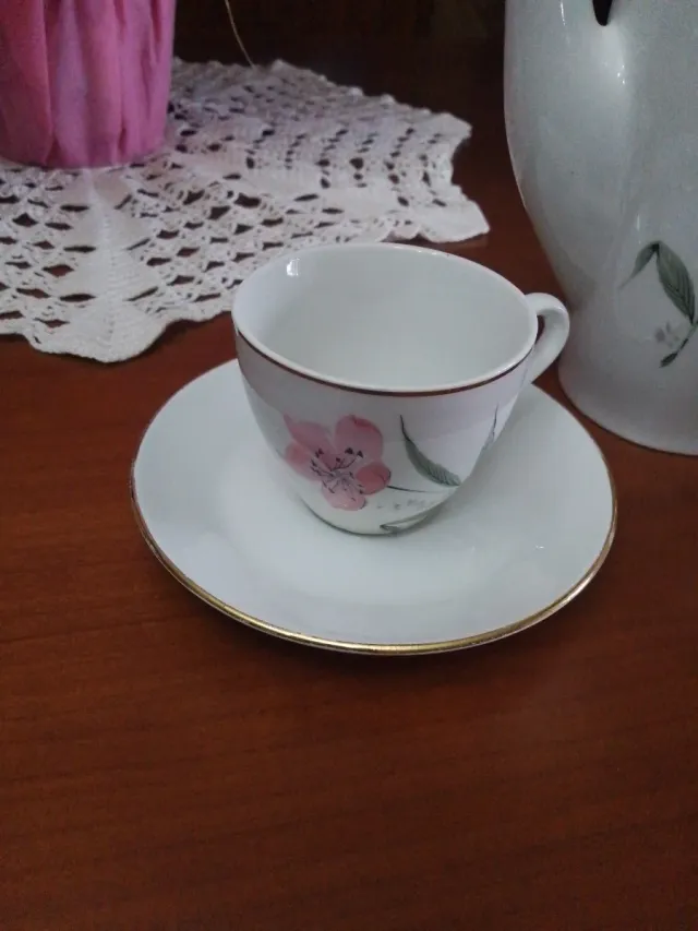 Juego de café vintage floral