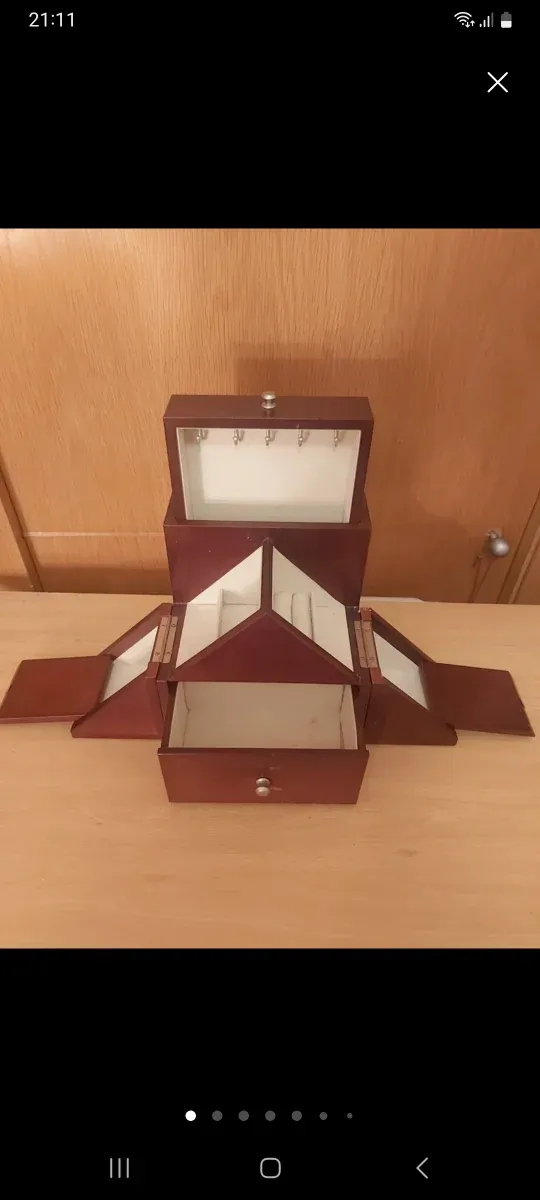 Joyero madera compartimentos