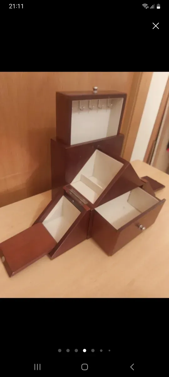 Joyero madera compartimentos