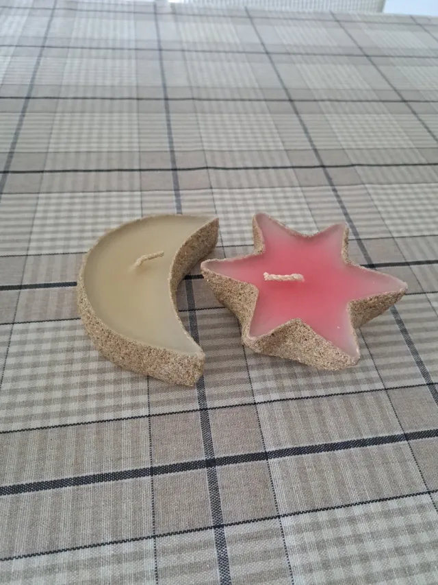 2 Velas Decorativas Estrella y Luna