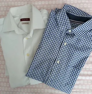 Camisa de cuadros hombre manga corta
