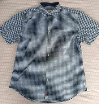 Camisa de cuadros hombre manga corta