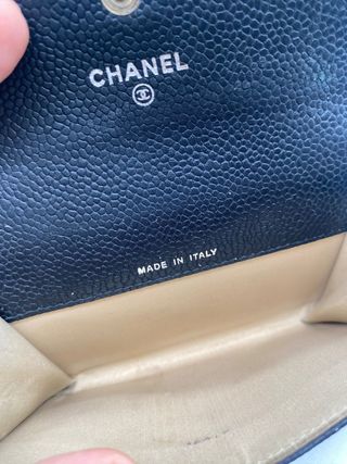 Monedero Chanel Piel Negra Logo CC