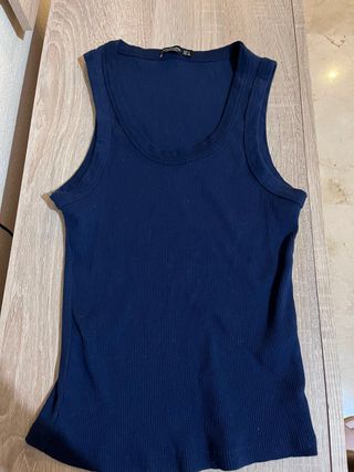 Camiseta de tirantes azul mujer