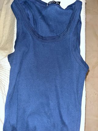 Camiseta de tirantes azul mujer