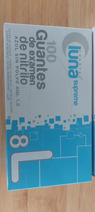 2 cakas Guantes de nitrilo Luna Supreme Talla 8