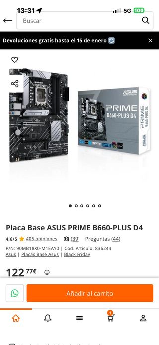 Placa base lga 1700