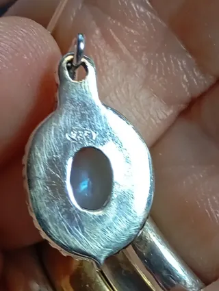 Pendientes Plata Ley Luna Piedra