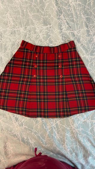 Falda Tartán Roja