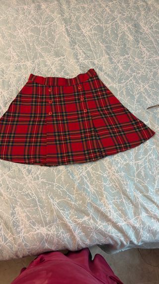 Falda Tartán Roja