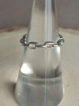 Anillo de plata estilo cadena