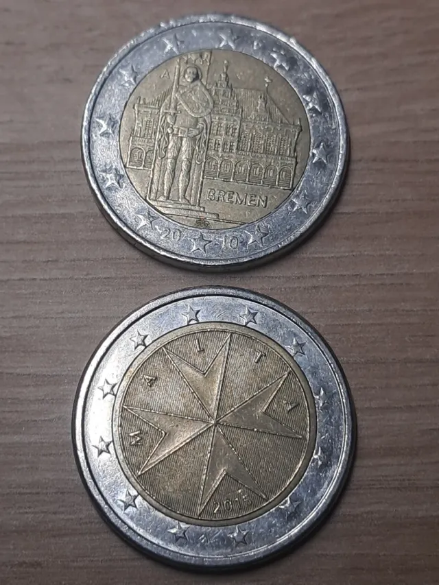 2 Moedas 2€ Malta 2015 e Bremen 2010