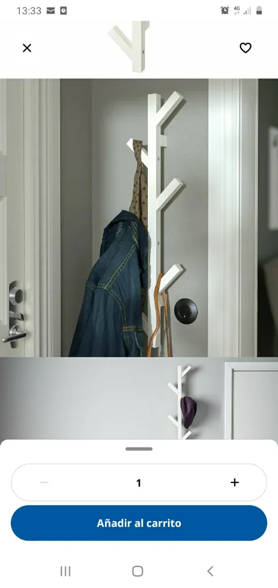 Perchero Blanco de Ikea modelo Tjusig