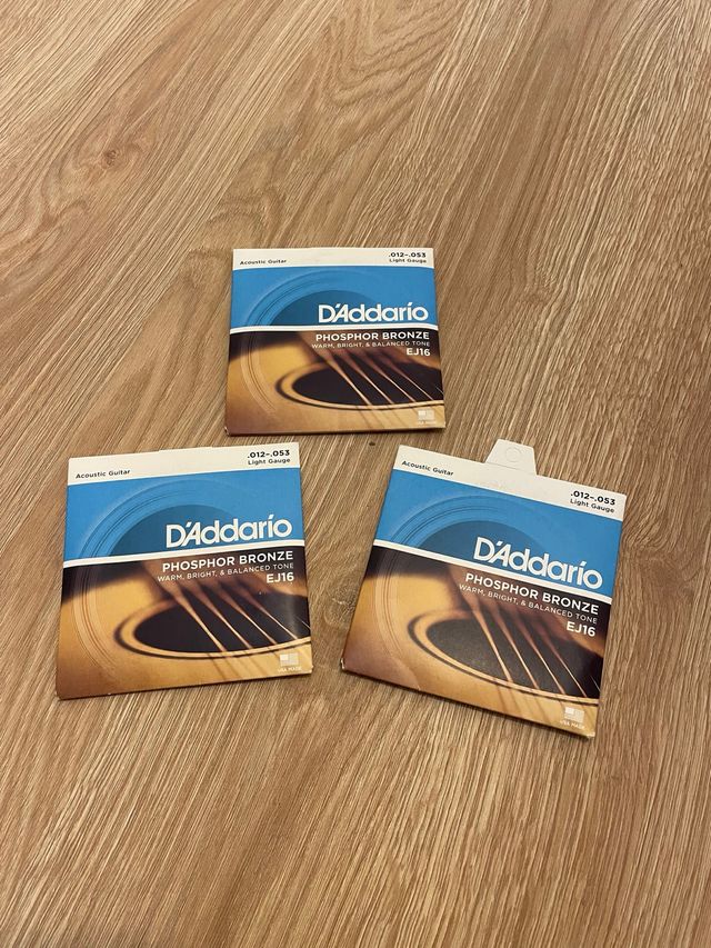 3-Pack Cuerdas D'Addario EJ16 Phosphor Bronze