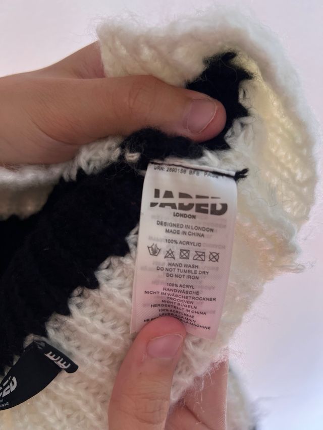 Balaclava Jaded London Rayas Blanco y Negro