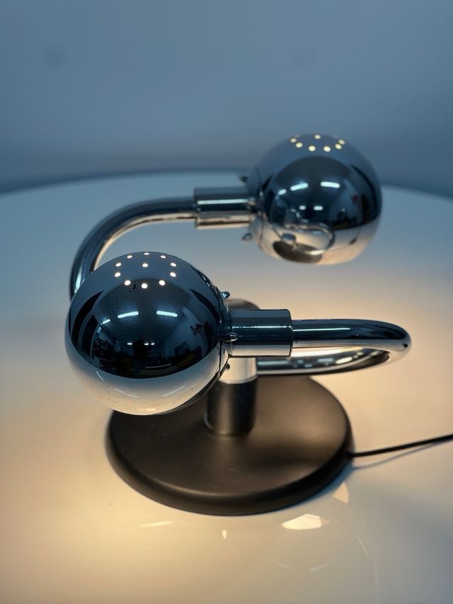 Lámpara Cromada Vintage Años 70