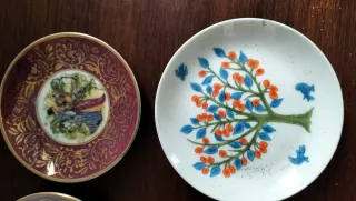 Lote 6 mini platos porcelana decorados
