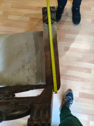 2 Butacas Vintage Madera y Tela