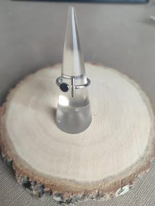 Anillo Plata Ajustable Negro