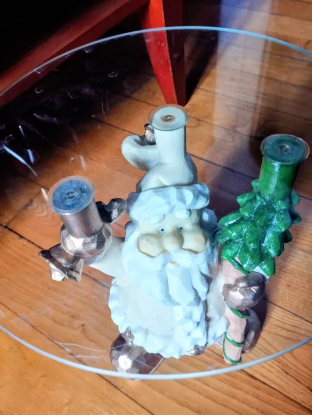 Papá Noel hecho a mano en nácar