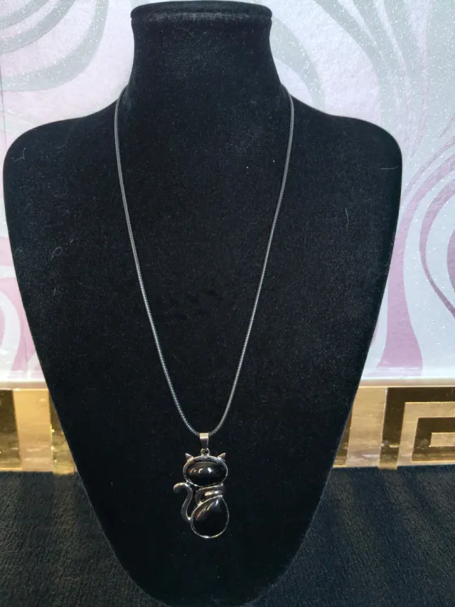 Colgante Gato Obsidiana NUEVO