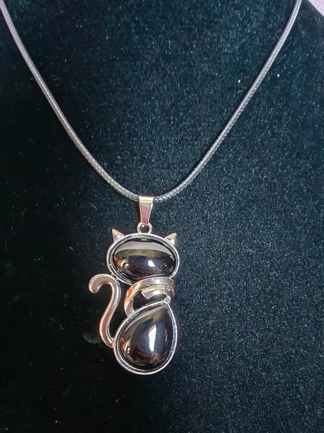 Colgante Gato Obsidiana NUEVO