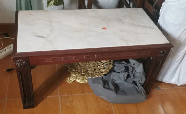 Mesa de centro mármol y madera