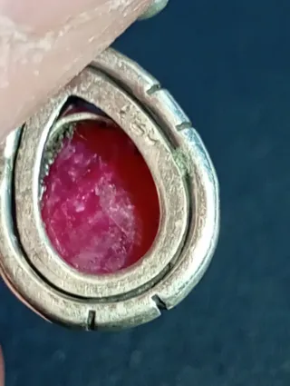 Pendientes Plata Ley rubí facetado