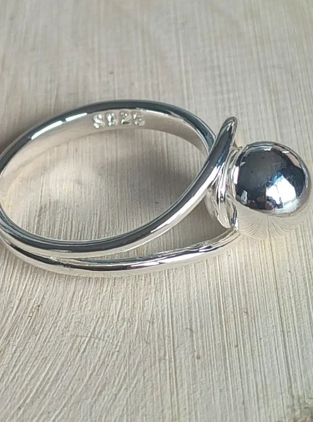 Anillo Plata con Bola