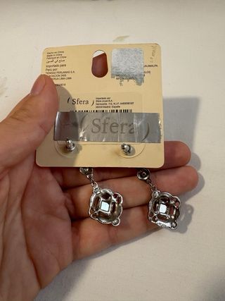 Pendientes Sfera Plateados Azules