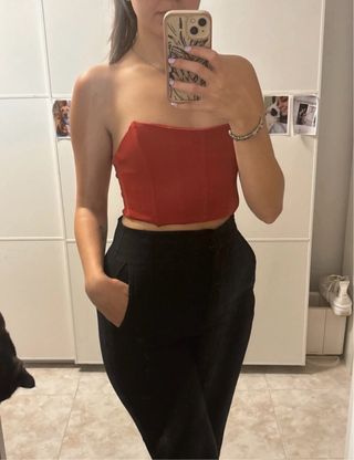 Crop top rojo
